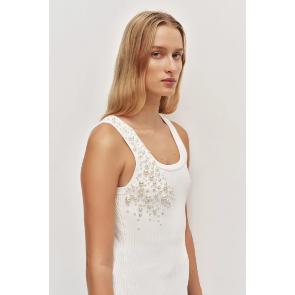 Aje Marlene Pearl Knit Tank