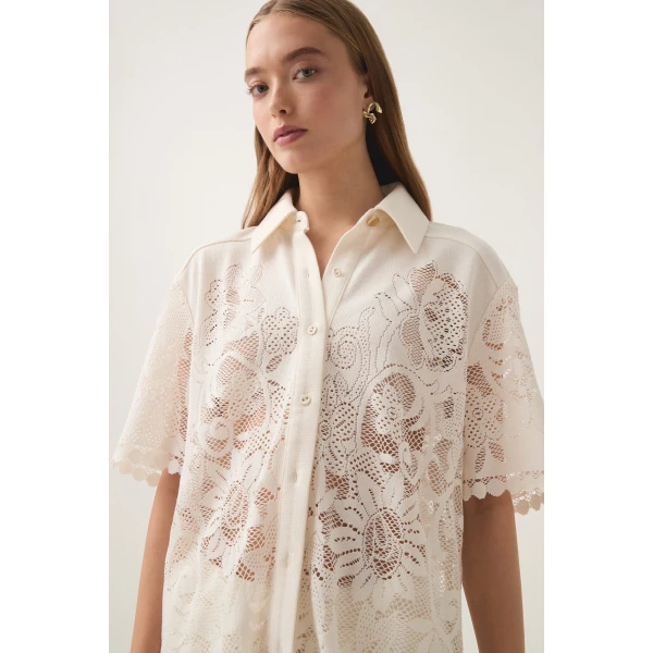 Aje Muses Lace Oversize Shirt