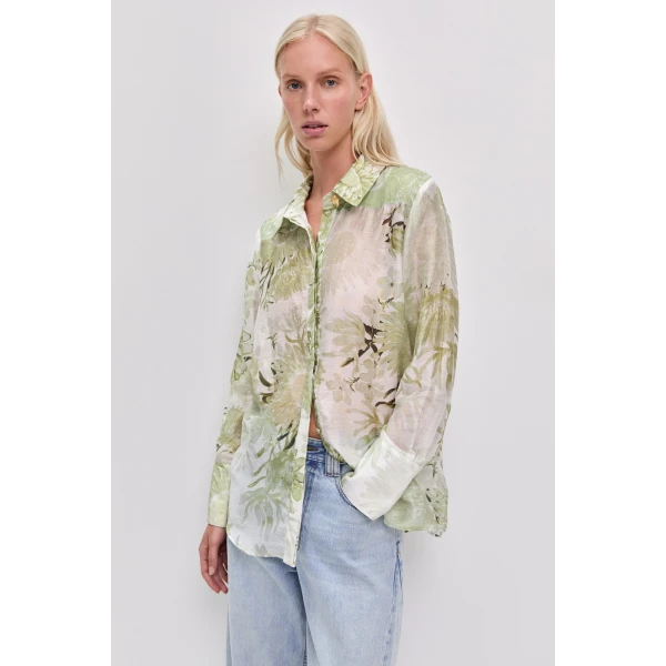 Olive Native Floral tops