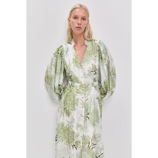 Olive Native Floral dresses