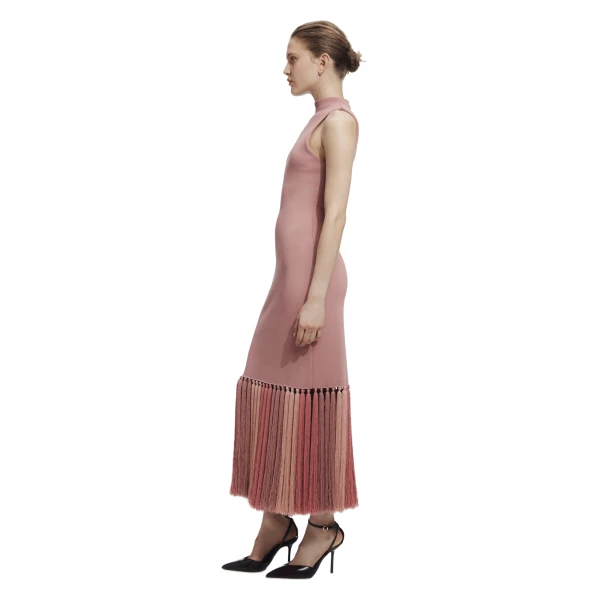Aje Sofina Knit Tassel Midi Dress