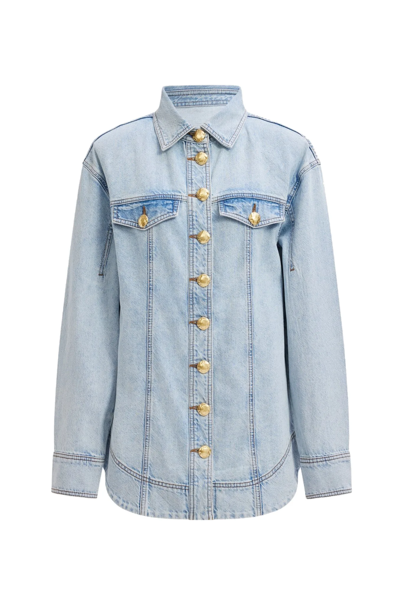 Aje Tia Denim Fitted Shirt Australia Signature Tops – Luxury Shoes Aje Tia Denim Fitted Shirt