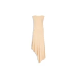 Alaia backless jersey crepe dress in beige powder