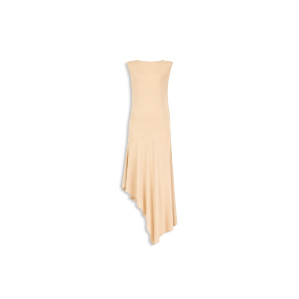 Alaia backless jersey crepe dress in beige powder