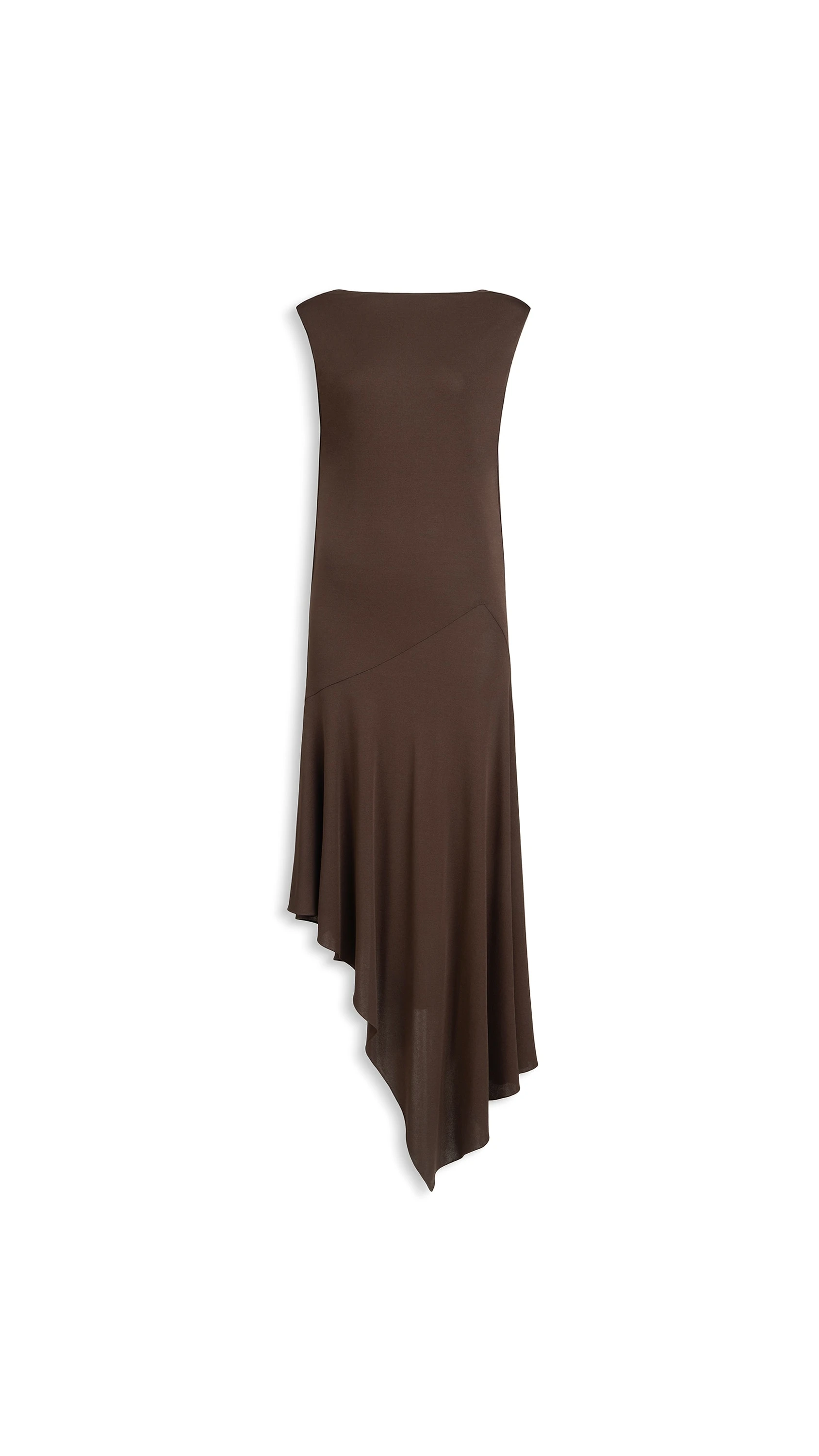 Alaia Backless Jersey Crepe Dress in Dark Brown Alaia backless jersey crepe dress in dark brown