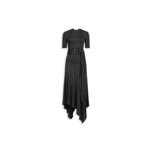 Alaia belted jersey dress in black