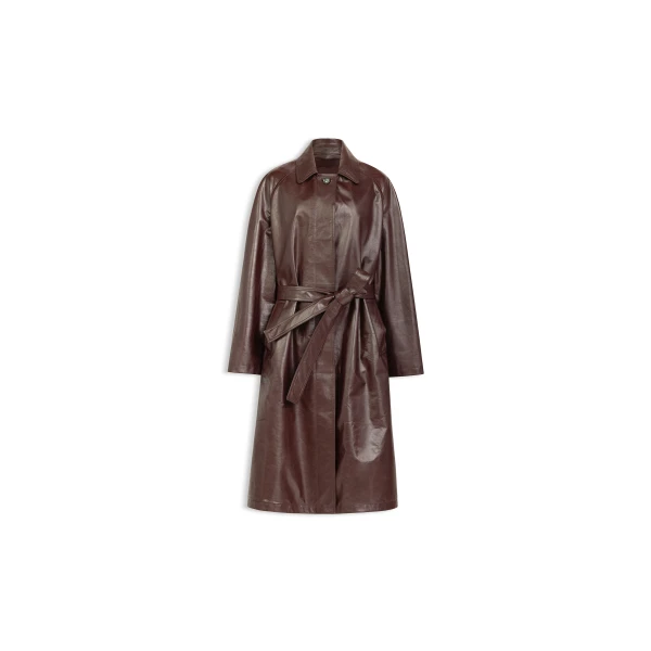 Alaia calfskin trench coat set