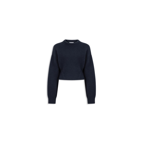 Alaia cashmere crew neck jumper in midnight