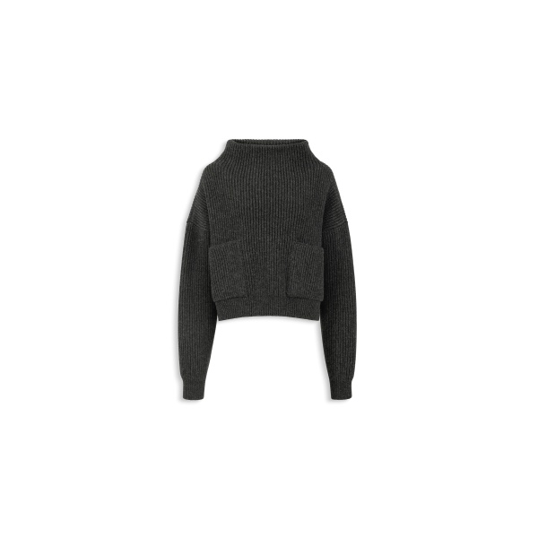 Alaia cashmere pocket jumper in dark grey