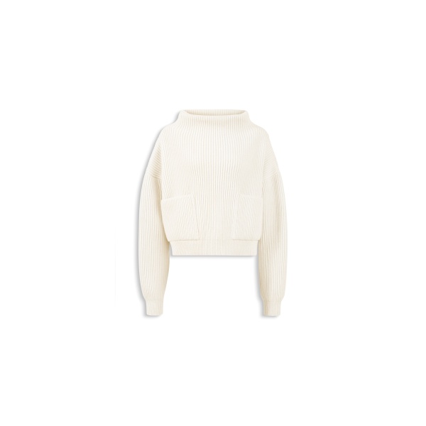 Alaia cashmere pocket jumper in natural white