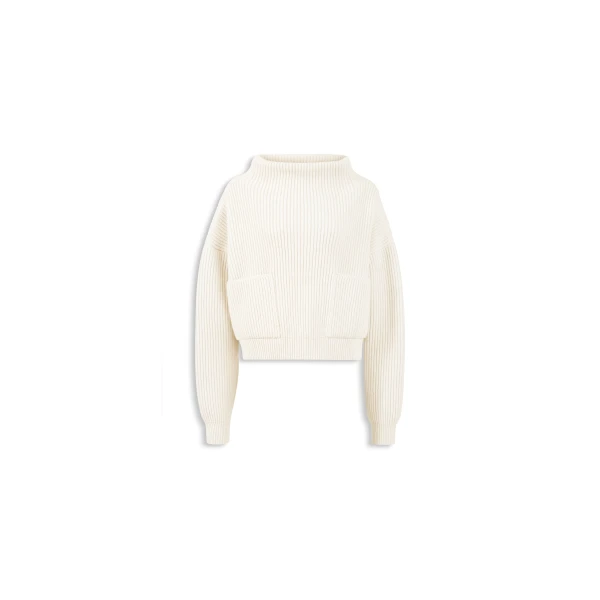 Cashmere Pocket Jumper in Natural White
