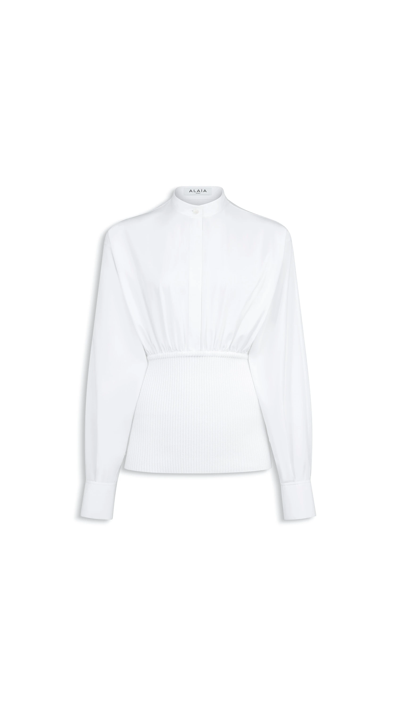 Alaia Cotton Poplin Shirt with Ribbed Waist Alaia cotton poplin shirt with ribbed waist
