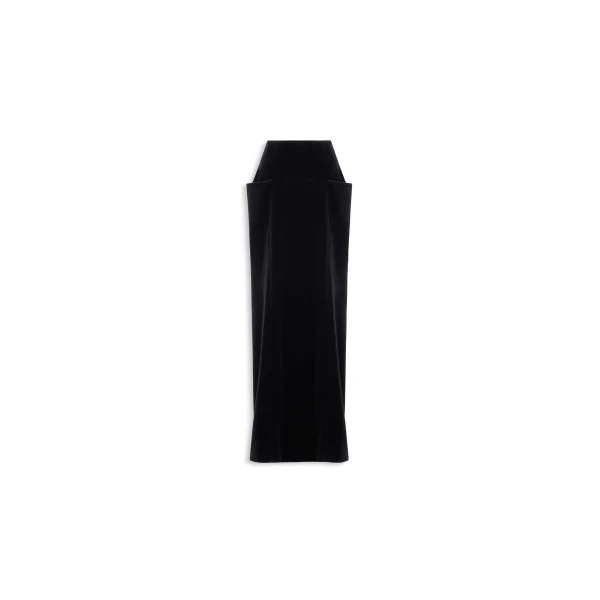 Cotton Velvet Column Skirt