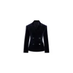 Alaia cotton velvet double-breasted jacket in black
