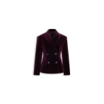 Alaia cotton velvet double-breasted jacket in eggplant