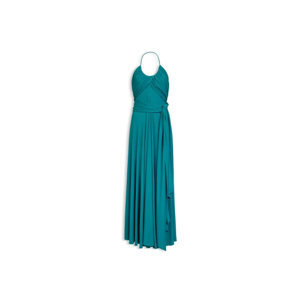 Crossed Jersey Dress in Duck Blue