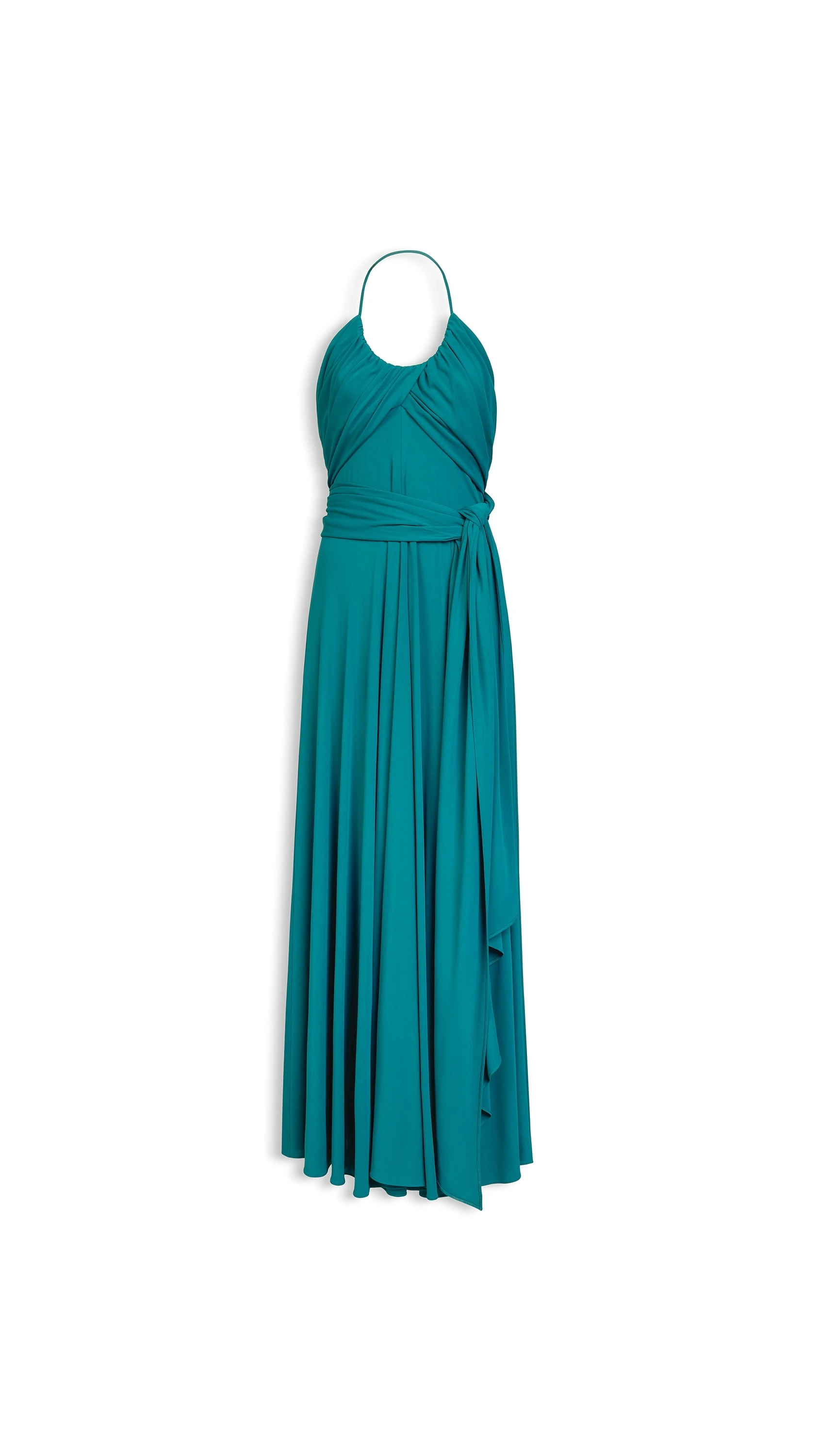 Alaia Crossed Jersey Dress in Duck Blue Alaia crossed jersey dress in duck blue