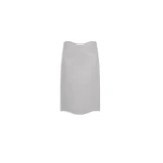 Alaia curved wool crepe skirt in grey