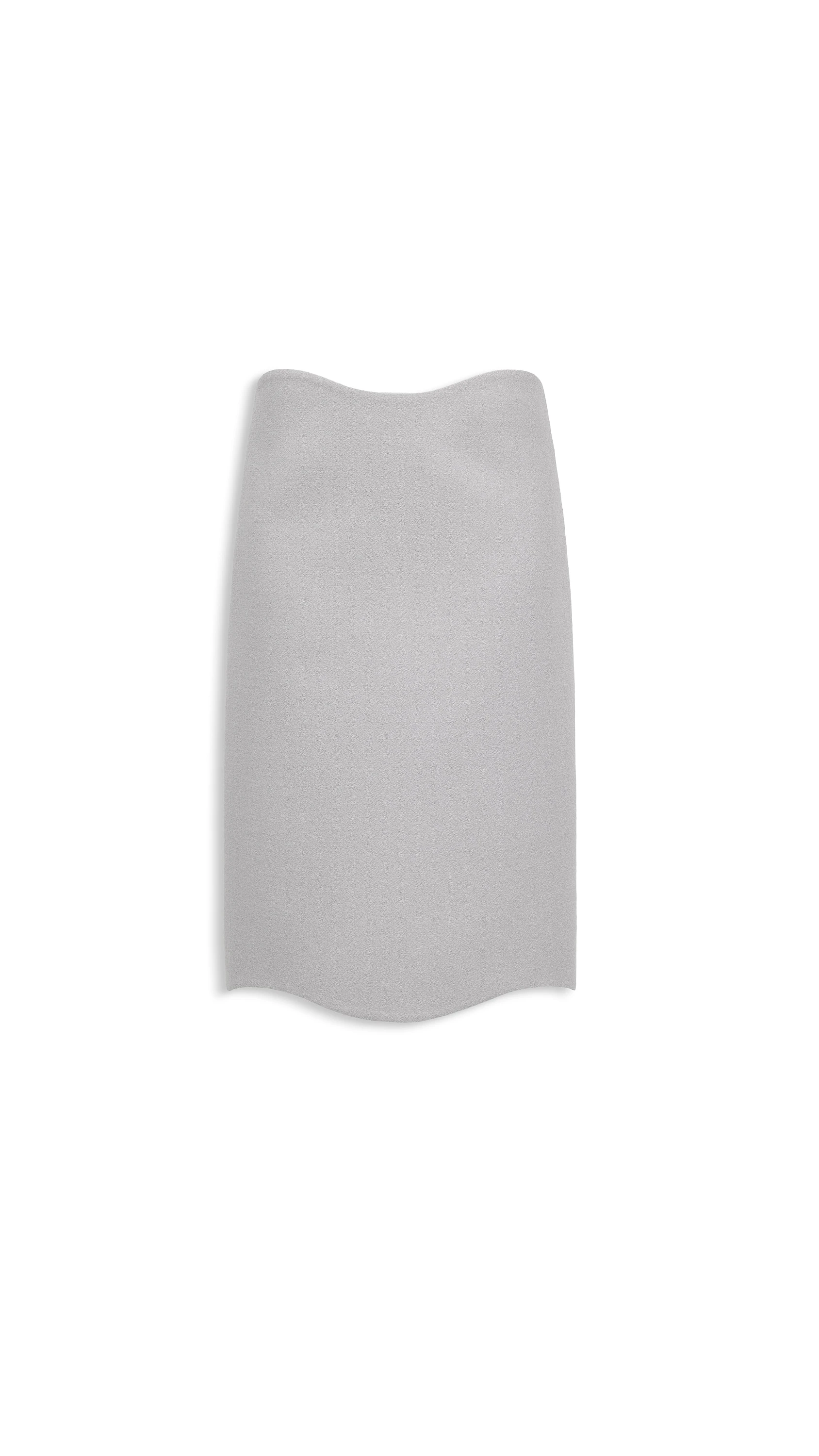 Alaia Curved Wool Crepe Skirt in Grey Alaia curved wool crepe skirt in grey