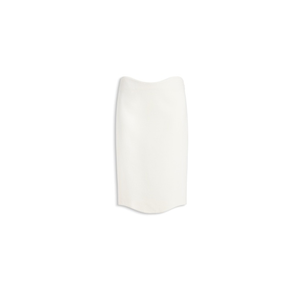 Alaia curved wool crepe skirt in ivory