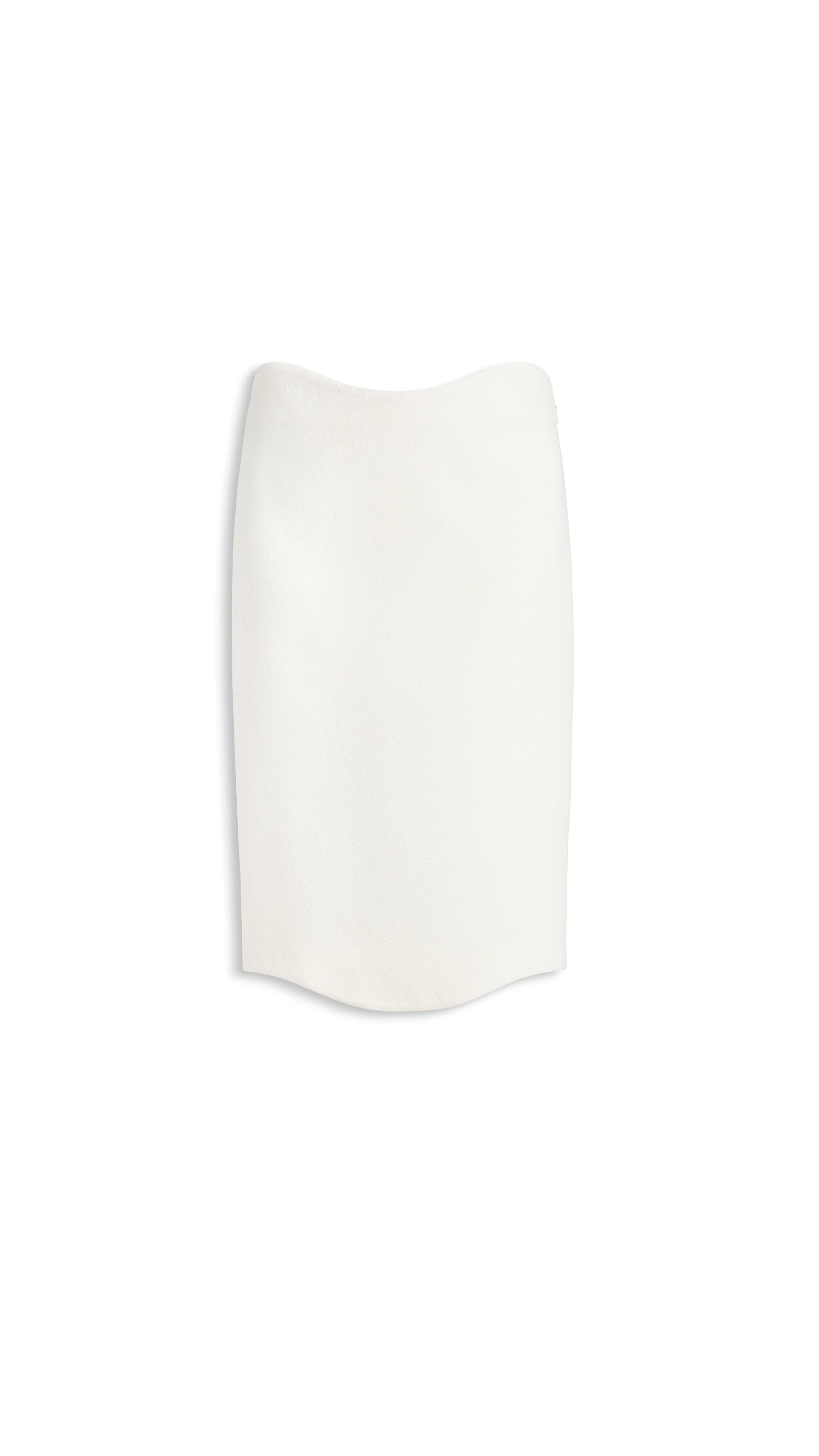 Alaia Curved Wool Crepe Skirt in Ivory Alaia curved wool crepe skirt in ivory