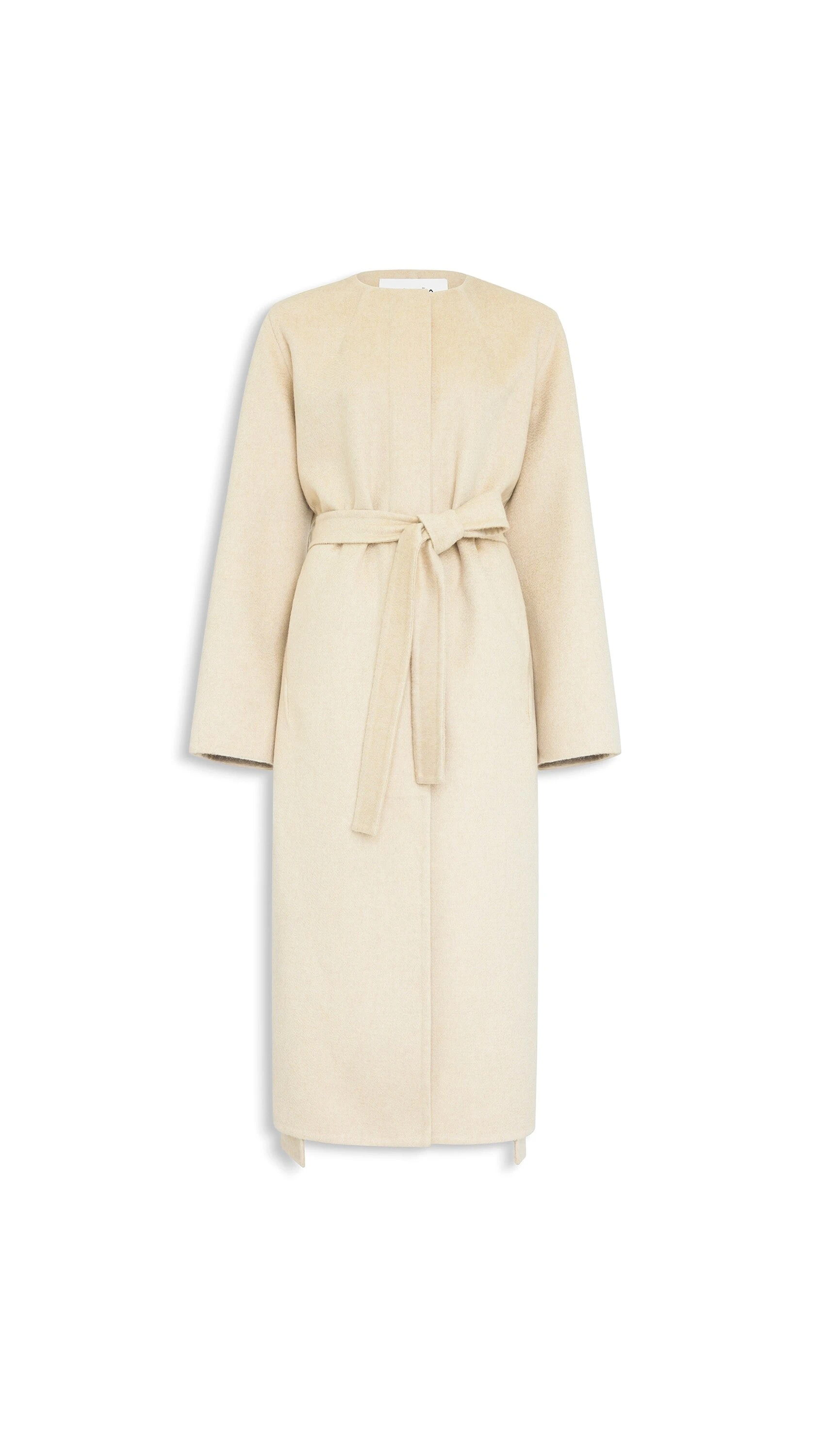 Alaia Double Face Cashmere Collarless Coat Alaia double face cashmere collarless coat