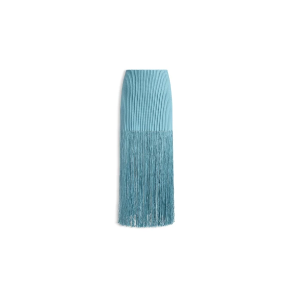 Alaia fringed tube skirt in blue grey
