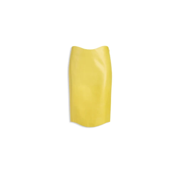 Alaia lambskin pencil skirt in yellow
