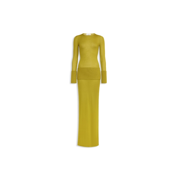 Alaia merino bodycon dress in lime