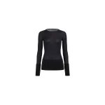 Alaia merino crew neck top in black