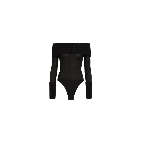 Alaia merino off-shoulder bodysuit