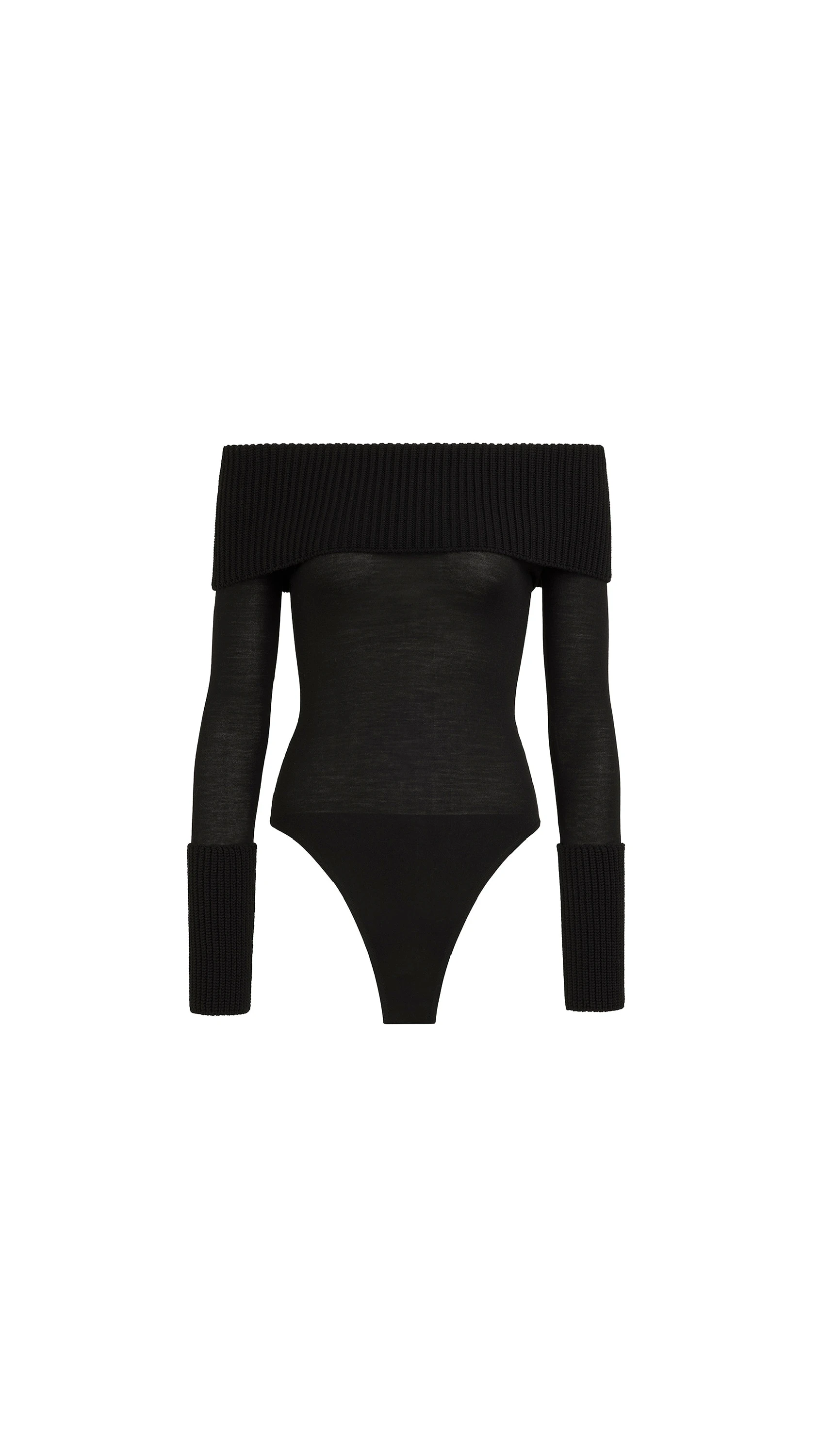 Alaia Merino Off-Shoulder Bodysuit Alaia merino off-shoulder bodysuit