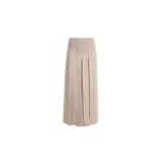 Alaia pleated midi skirt in beige