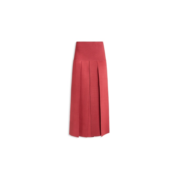 Alaia pleated midi skirt in pompeii red