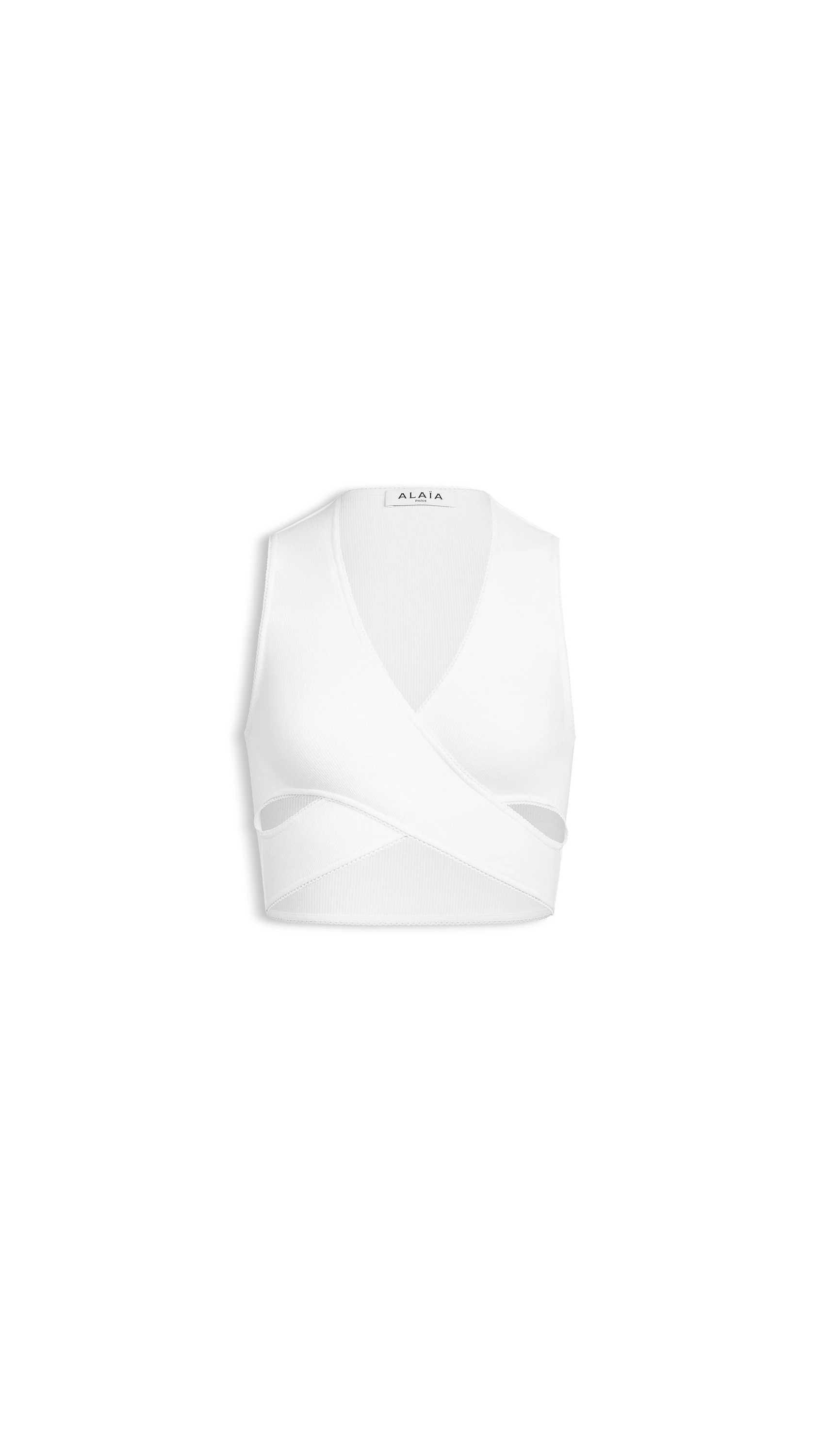 Alaia Ribbed Jersey Wrapped Top Alaia ribbed jersey wrapped top