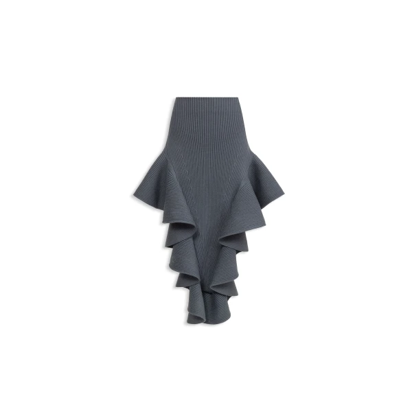 Ribbed Ruffle Skirt