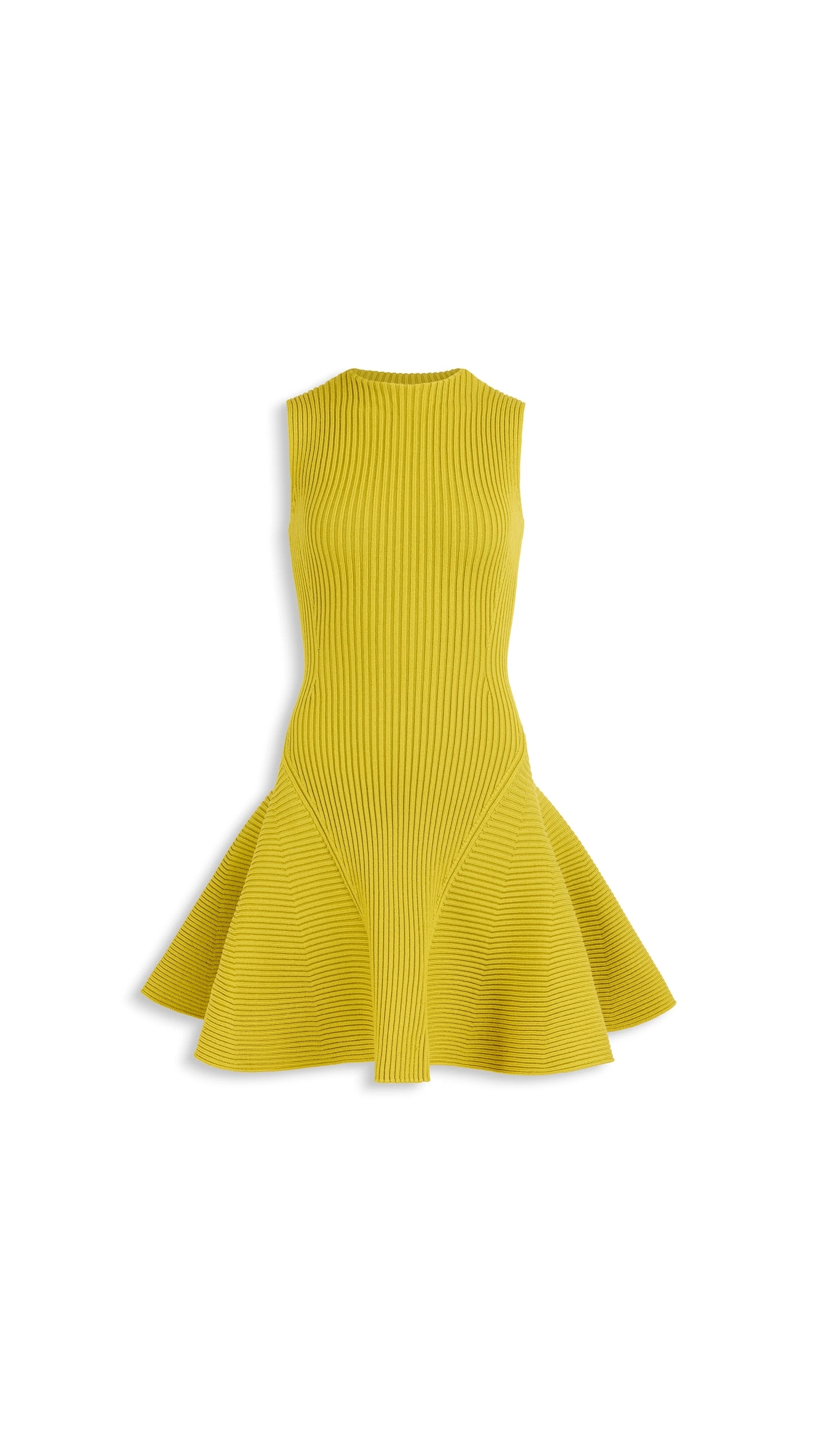 Alaia Ribbed Skater Dress in Lime Alaia ribbed skater dress in lime