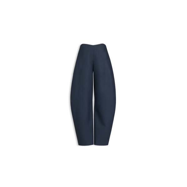Alaia round wool crepe pants in grey