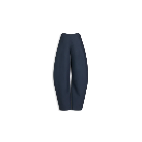 Alaia round wool crepe pants in grey