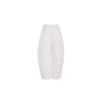 Alaia round wool crepe pants in ivory