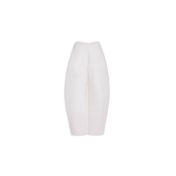 Alaia round wool crepe pants in ivory