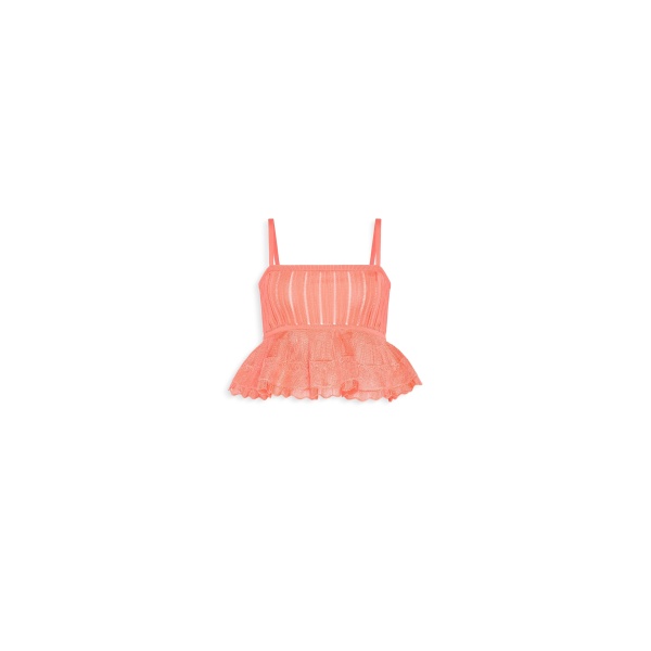 Alaia shiny crinoline top in coral