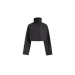 Alaia silk cotton cropped jacket in black