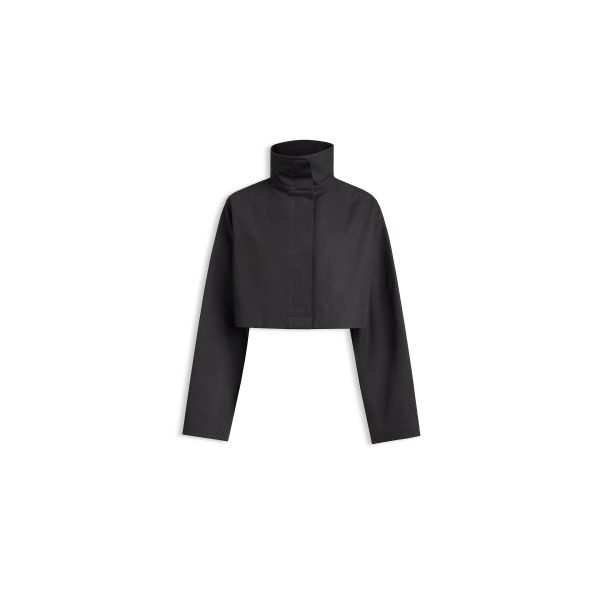 Alaia silk cotton cropped jacket in black