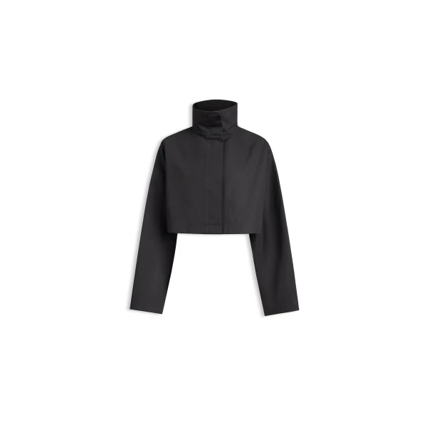 Alaia silk cotton cropped jacket in black