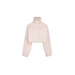 Alaia silk cotton cropped jacket in vintage pink