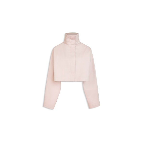 Alaia silk cotton cropped jacket in vintage pink