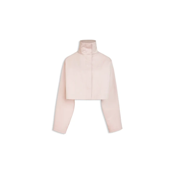 Alaia silk cotton cropped jacket in vintage pink