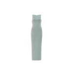 Alaia silk knit bodycon dress in green grey