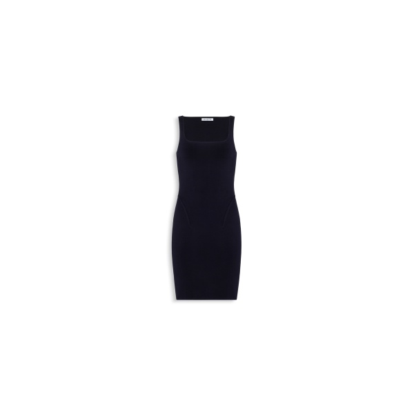 Alaia silk knit mini bodycon dress in black